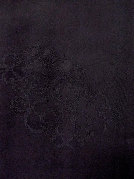画像5: O0131X 女性用道行  シルク（正絹） 黒, 唐花 【中古】【USED】【リサイクル】 ★★★★☆【O0131X】 (5)