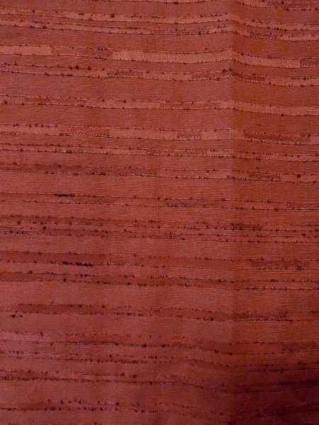 画像5: O0131Z 女性用道行  シルク（正絹） 深い赤色, 縞 【中古】【USED】【リサイクル】 ★★★☆☆【O0131Z】 (5)