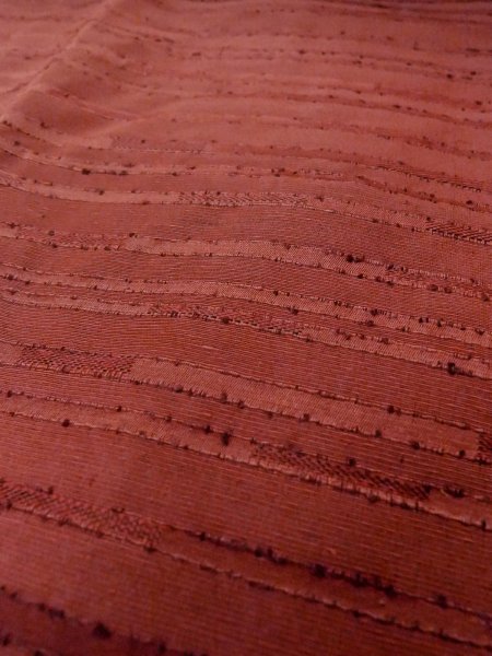 画像8: O0131Z 女性用道行  シルク（正絹） 深い赤色, 縞 【中古】【USED】【リサイクル】 ★★★☆☆【O0131Z】 (8)