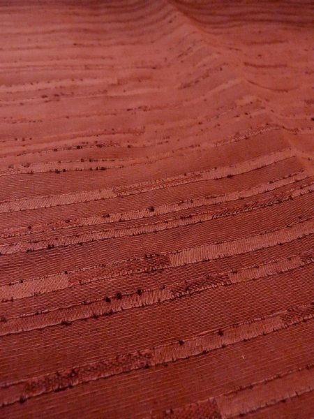 画像10: O0131Z 女性用道行  シルク（正絹） 深い赤色, 縞 【中古】【USED】【リサイクル】 ★★★☆☆【O0131Z】 (10)