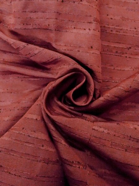 画像12: O0131Z 女性用道行  シルク（正絹） 深い赤色, 縞 【中古】【USED】【リサイクル】 ★★★☆☆【O0131Z】 (12)