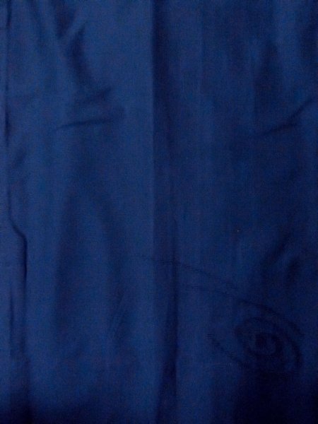 画像4: O0201C 女性用道行  シルク（正絹） 深い青, うず 【中古】【USED】【リサイクル】 ★★★☆☆【O0201C】 (4)
