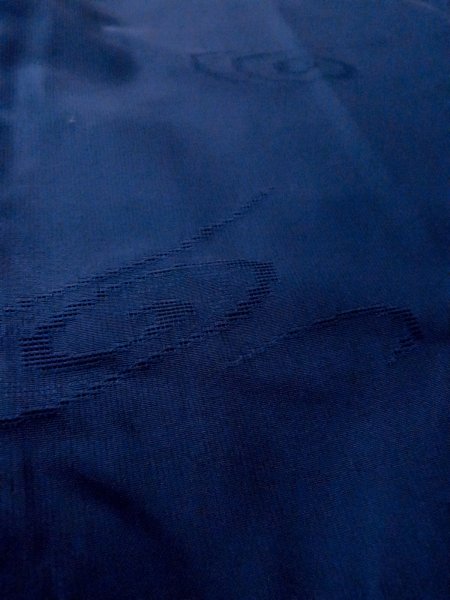 画像9: O0201C 女性用道行  シルク（正絹） 深い青, うず 【中古】【USED】【リサイクル】 ★★★☆☆【O0201C】 (9)