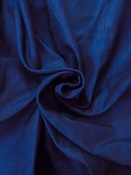 画像12: O0201C 女性用道行  シルク（正絹） 深い青, うず 【中古】【USED】【リサイクル】 ★★★☆☆【O0201C】 (12)