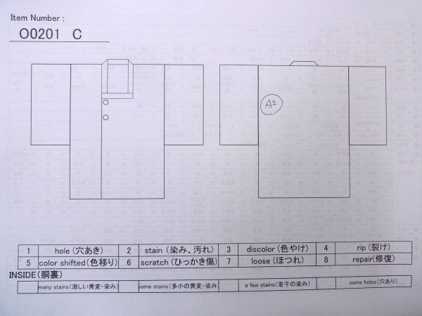 画像13: O0201C 女性用道行  シルク（正絹） 深い青, うず 【中古】【USED】【リサイクル】 ★★★☆☆【O0201C】 (13)