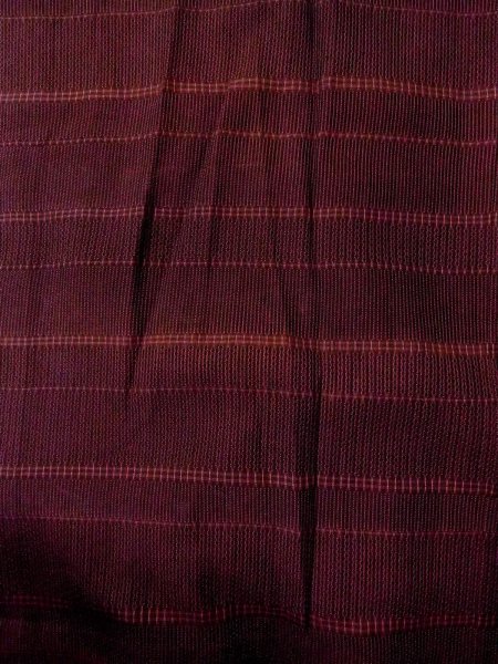 画像4: O0201D 女性用道行  シルク（正絹） 深いえんじ, 縞 【中古】【USED】【リサイクル】 ★★★☆☆【O0201D】 (4)
