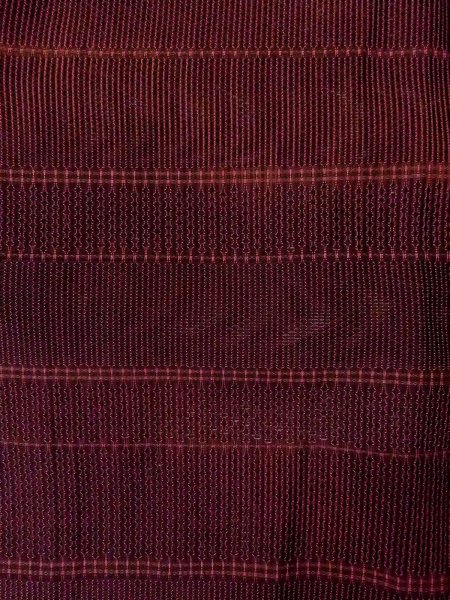 画像5: O0201D 女性用道行  シルク（正絹） 深いえんじ, 縞 【中古】【USED】【リサイクル】 ★★★☆☆【O0201D】 (5)