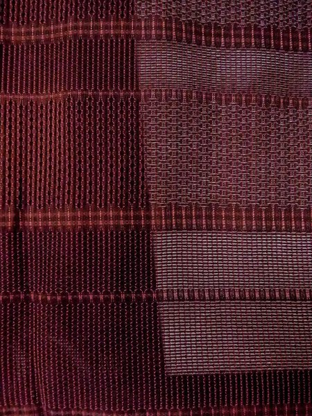 画像6: O0201D 女性用道行  シルク（正絹） 深いえんじ, 縞 【中古】【USED】【リサイクル】 ★★★☆☆【O0201D】 (6)