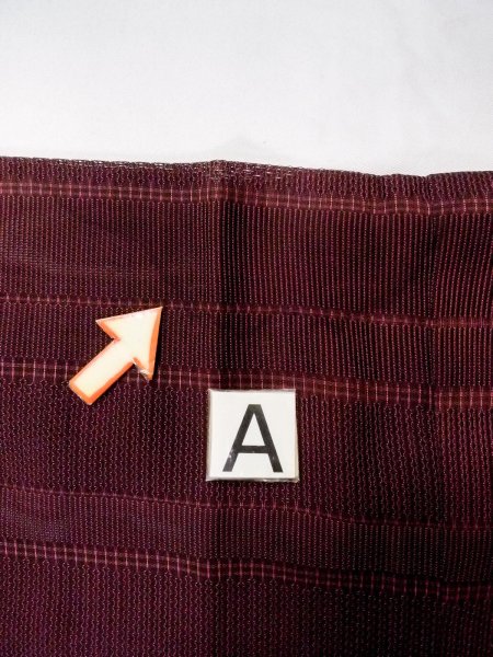 画像13: O0201D 女性用道行  シルク（正絹） 深いえんじ, 縞 【中古】【USED】【リサイクル】 ★★★☆☆【O0201D】 (13)