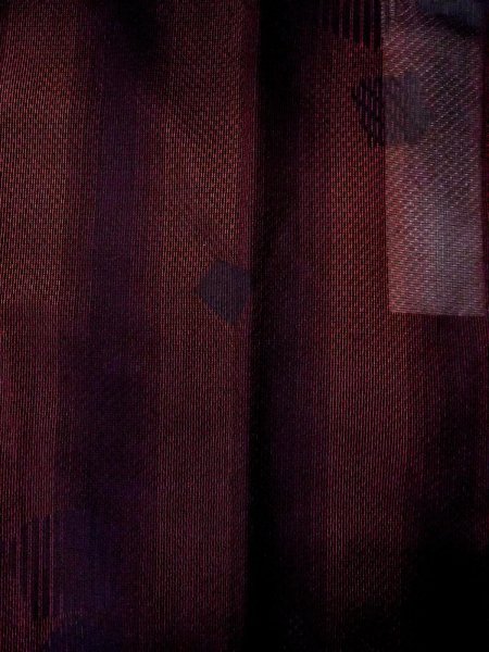 画像3: O0201F 女性用道行  シルク（正絹） 深いえんじ, 縞 【中古】【USED】【リサイクル】 ★★★★☆【O0201F】 (3)