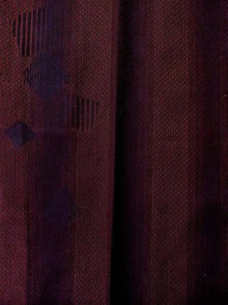 画像4: O0201F 女性用道行  シルク（正絹） 深いえんじ, 縞 【中古】【USED】【リサイクル】 ★★★★☆【O0201F】 (4)