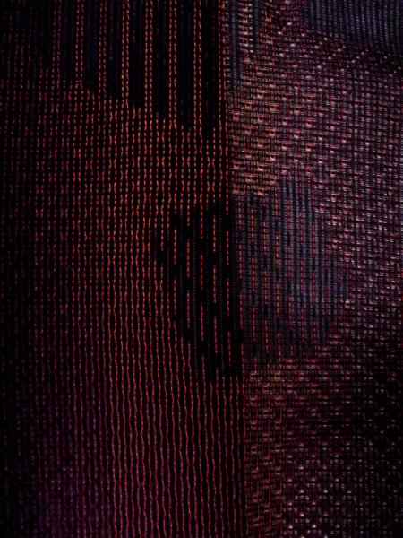 画像6: O0201F 女性用道行  シルク（正絹） 深いえんじ, 縞 【中古】【USED】【リサイクル】 ★★★★☆【O0201F】 (6)