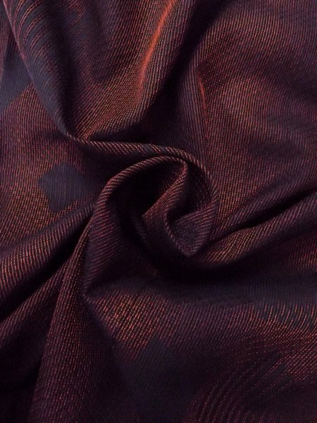 画像12: O0201F 女性用道行  シルク（正絹） 深いえんじ, 縞 【中古】【USED】【リサイクル】 ★★★★☆【O0201F】 (12)