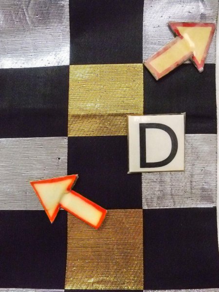 画像13: O0207A 半幅帯 女性用着物 シルク（正絹）   黒 チェック柄 【中古】 【USED】 【リサイクル】 ★★☆☆☆ (13)