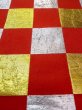 画像8: O0207B 半幅帯 女性用着物 シルク（正絹）  鮮やか 赤色 チェック柄 【中古】 【USED】 【リサイクル】 ★★★☆☆ (8)