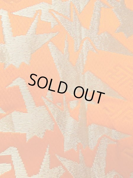 画像5: O0207C 半幅帯 女性用着物 シルク（正絹）   緑色 花 【中古】 【USED】 【リサイクル】 ★★★☆☆ (5)