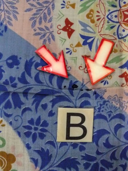 画像12: O0207D 半幅帯 女性用着物 綿  淡い マルチカラー 更紗 【中古】 【USED】 【リサイクル】 ★★☆☆☆ (12)