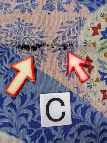 画像13: O0207D 半幅帯 女性用着物 綿  淡い マルチカラー 更紗 【中古】 【USED】 【リサイクル】 ★★☆☆☆ (13)