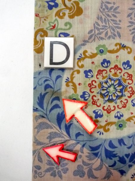 画像14: O0207D 半幅帯 女性用着物 綿  淡い マルチカラー 更紗 【中古】 【USED】 【リサイクル】 ★★☆☆☆ (14)