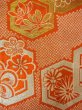 画像2: O0207E 半幅帯 女性用着物 シルク（正絹）   橙色 桜 【中古】 【USED】 【リサイクル】 ★★☆☆☆ (2)