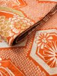 画像10: O0207E 半幅帯 女性用着物 シルク（正絹）   橙色 桜 【中古】 【USED】 【リサイクル】 ★★☆☆☆ (10)