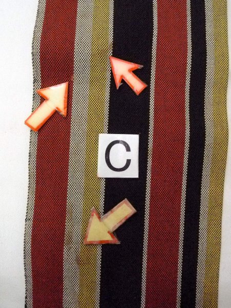 画像12: O0207G 半幅帯 女性用着物 綿   マルチカラー 縞 【中古】 【USED】 【リサイクル】 ★★★☆☆ (12)