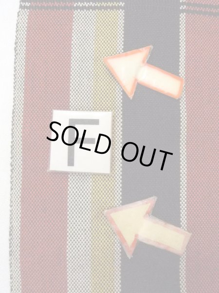 画像15: O0207G 半幅帯 女性用着物 綿   マルチカラー 縞 【中古】 【USED】 【リサイクル】 ★★★☆☆ (15)