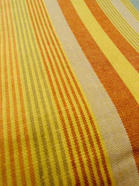 画像8: O0207H 半幅帯 女性用着物 綿 淡い 灰色がかった マルチカラー 縞 【中古】 【USED】 【リサイクル】 ★★★☆☆ (8)