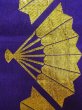 画像4: O0207I 半幅帯 女性用着物 化繊  鮮やか 紫色 扇 【中古】 【USED】 【リサイクル】 ★★★★☆ (4)