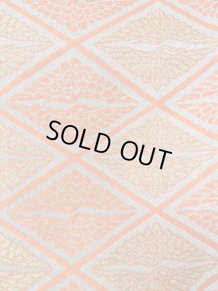 画像2: O0207J 半幅帯 女性用着物 シルク（正絹）   橙色 鳥 【中古】 【USED】 【リサイクル】 ★★★★☆ (2)