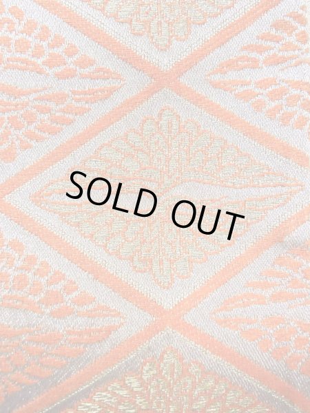 画像5: O0207J 半幅帯 女性用着物 シルク（正絹）   橙色 鳥 【中古】 【USED】 【リサイクル】 ★★★★☆ (5)