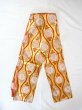 画像1: O0207K 半幅帯 女性用着物 シルク（正絹）  光沢のある 金色 菊 【中古】 【USED】 【リサイクル】 ★★☆☆☆ (1)