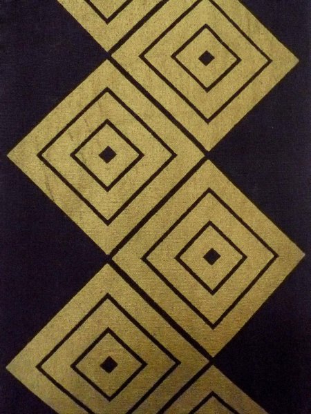 画像2: O0207M 半幅帯 女性用着物 綿   黒 菱 【中古】 【USED】 【リサイクル】 ★★★☆☆ (2)