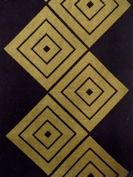 画像3: O0207M 半幅帯 女性用着物 綿   黒 菱 【中古】 【USED】 【リサイクル】 ★★★☆☆ (3)