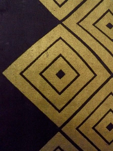 画像4: O0207M 半幅帯 女性用着物 綿   黒 菱 【中古】 【USED】 【リサイクル】 ★★★☆☆ (4)