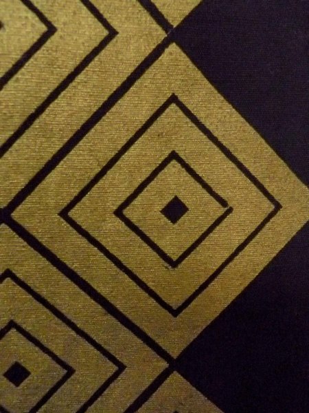 画像5: O0207M 半幅帯 女性用着物 綿   黒 菱 【中古】 【USED】 【リサイクル】 ★★★☆☆ (5)