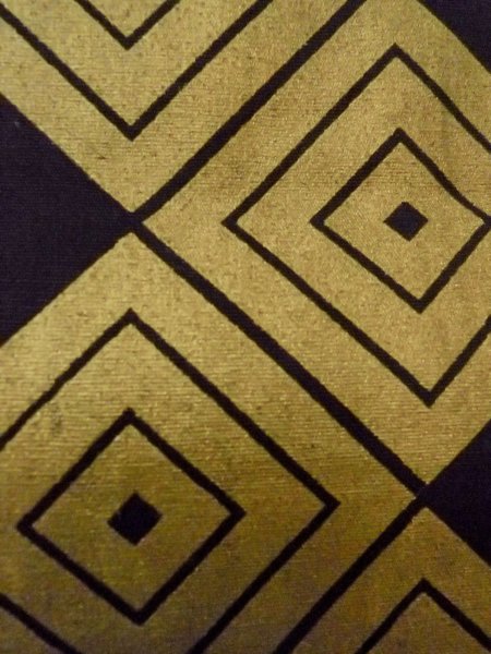 画像6: O0207M 半幅帯 女性用着物 綿   黒 菱 【中古】 【USED】 【リサイクル】 ★★★☆☆ (6)