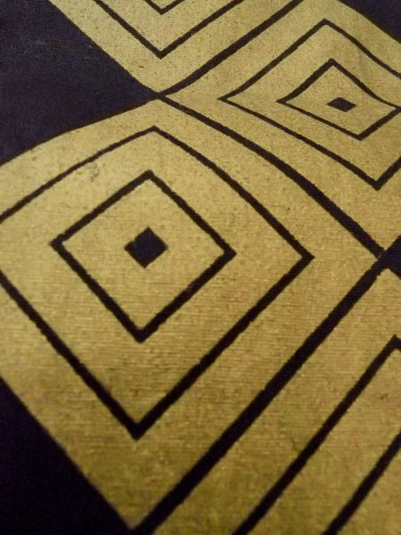 画像8: O0207M 半幅帯 女性用着物 綿   黒 菱 【中古】 【USED】 【リサイクル】 ★★★☆☆ (8)