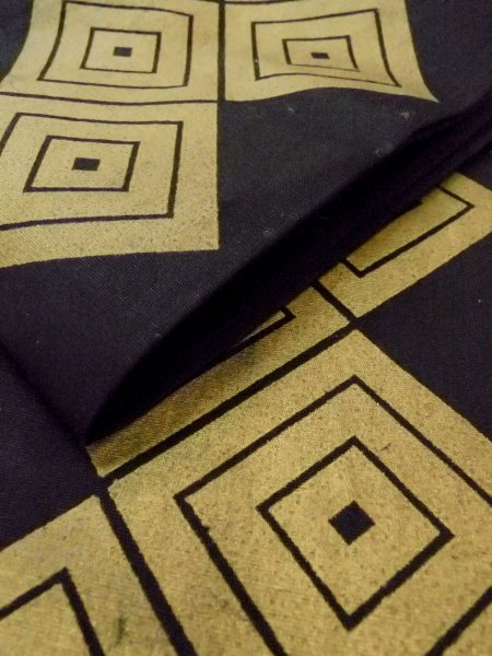 画像10: O0207M 半幅帯 女性用着物 綿   黒 菱 【中古】 【USED】 【リサイクル】 ★★★☆☆ (10)