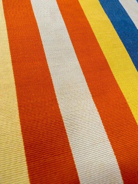 画像6: O0207O 半幅帯 女性用着物 シルク（正絹）   マルチカラー 縞 【中古】 【USED】 【リサイクル】 ★★☆☆☆ (6)