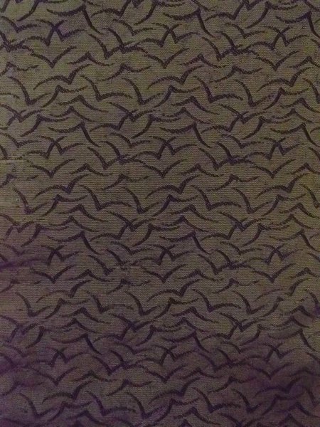 画像3: O0207R 半幅帯 女性用着物 シルク(正絹)  深い オリーブ 鳥 【中古】 【USED】 【リサイクル】 ★☆☆☆☆ (3)