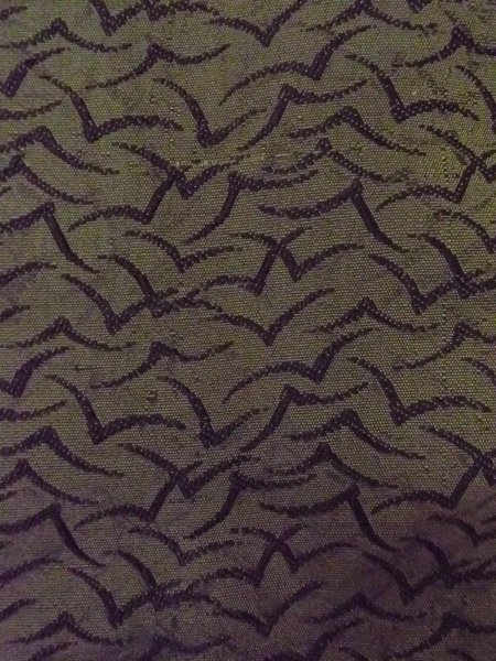 画像5: O0207R 半幅帯 女性用着物 シルク(正絹)  深い オリーブ 鳥 【中古】 【USED】 【リサイクル】 ★☆☆☆☆ (5)