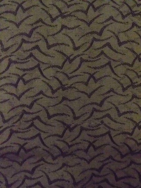 画像6: O0207R 半幅帯 女性用着物 シルク(正絹)  深い オリーブ 鳥 【中古】 【USED】 【リサイクル】 ★☆☆☆☆ (6)