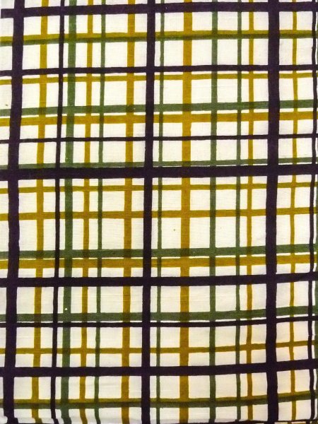 画像2: O0207T 半幅帯 女性用着物 綿   オフ ホワイト チェック柄 【中古】 【USED】 【リサイクル】 ★★☆☆☆ (2)