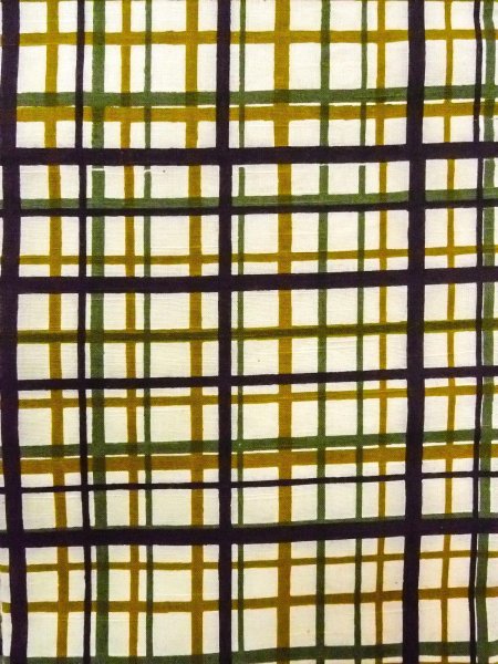 画像3: O0207T 半幅帯 女性用着物 綿   オフ ホワイト チェック柄 【中古】 【USED】 【リサイクル】 ★★☆☆☆ (3)