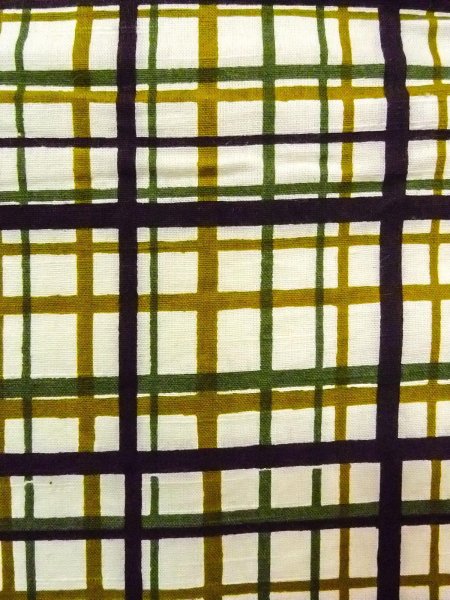 画像5: O0207T 半幅帯 女性用着物 綿   オフ ホワイト チェック柄 【中古】 【USED】 【リサイクル】 ★★☆☆☆ (5)