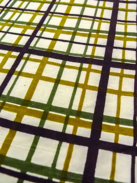 画像7: O0207T 半幅帯 女性用着物 綿   オフ ホワイト チェック柄 【中古】 【USED】 【リサイクル】 ★★☆☆☆ (7)