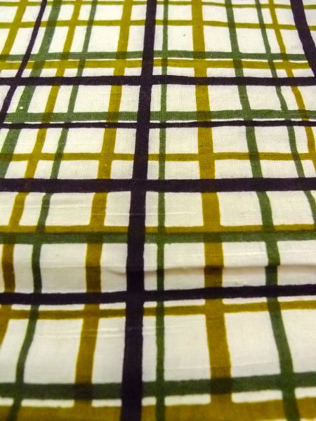 画像8: O0207T 半幅帯 女性用着物 綿   オフ ホワイト チェック柄 【中古】 【USED】 【リサイクル】 ★★☆☆☆ (8)