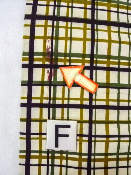 画像16: O0207T 半幅帯 女性用着物 綿   オフ ホワイト チェック柄 【中古】 【USED】 【リサイクル】 ★★☆☆☆ (16)