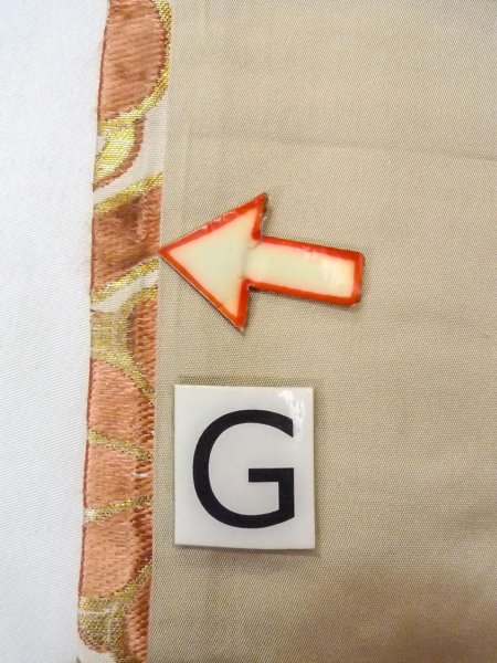 画像18: O0207W 半幅帯 女性用着物 シルク(正絹)   白 花丸文 【中古】 【USED】 【リサイクル】 ★★☆☆☆ (18)